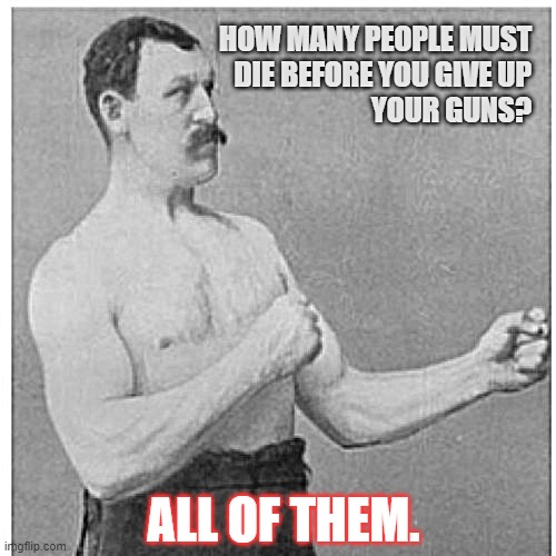 how many people must die before you surrender your guns... all of them